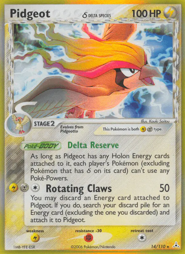 Carta Pidgeot δ 14/110 de Holon Phantoms