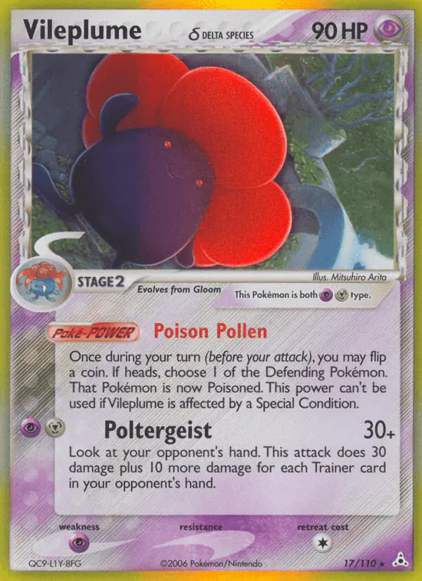 Carta Vileplume δ 17/110 de Holon Phantoms