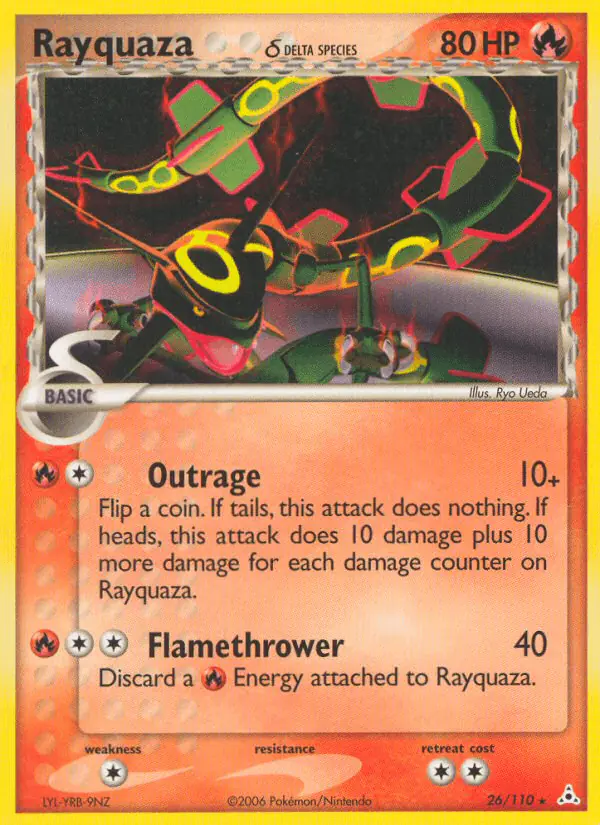 Carta Rayquaza δ 26/110 de Holon Phantoms
