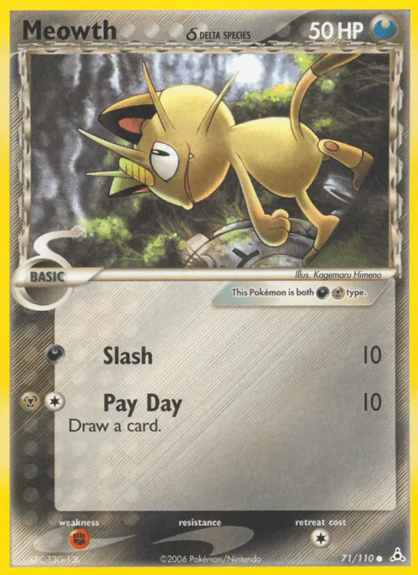 Carta Meowth δ 71/110 de Holon Phantoms