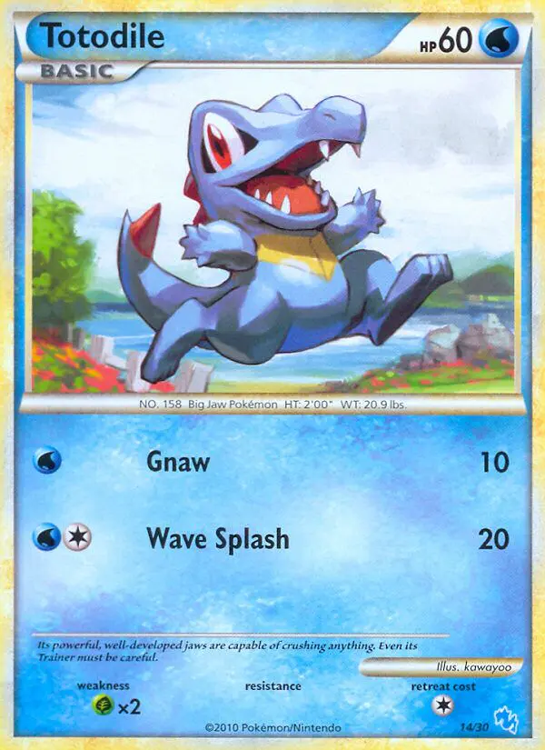 Carta Totodile 14/30 de HS trainer Kit (Gyarados)