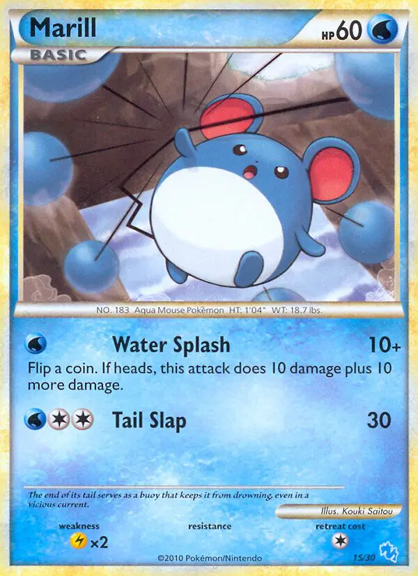 Carta Marill 15/30 de HS trainer Kit (Gyarados)