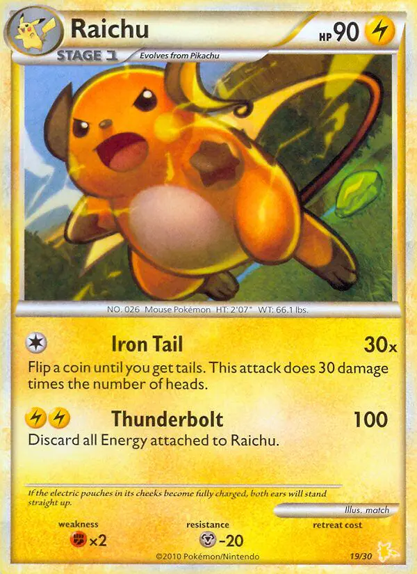 Carta Raichu 19/30 de HS trainer Kit (Raichu)