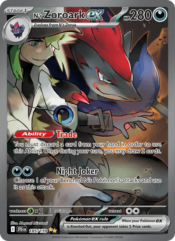Carta N's Zoroark ex 185/159 de Journey Together