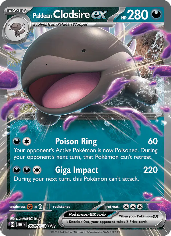 Carta Paldean Clodsire ex 094/159 de Journey Together