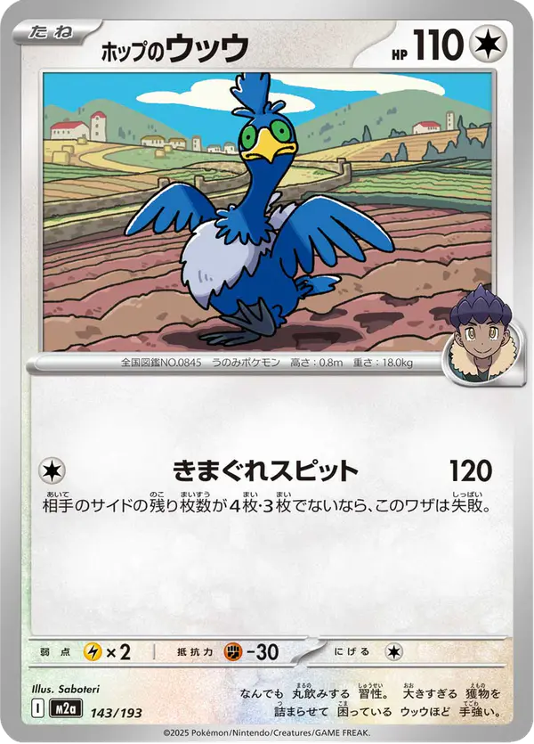 Carta ホップのウッウ 143/193 de MEGAドリームex