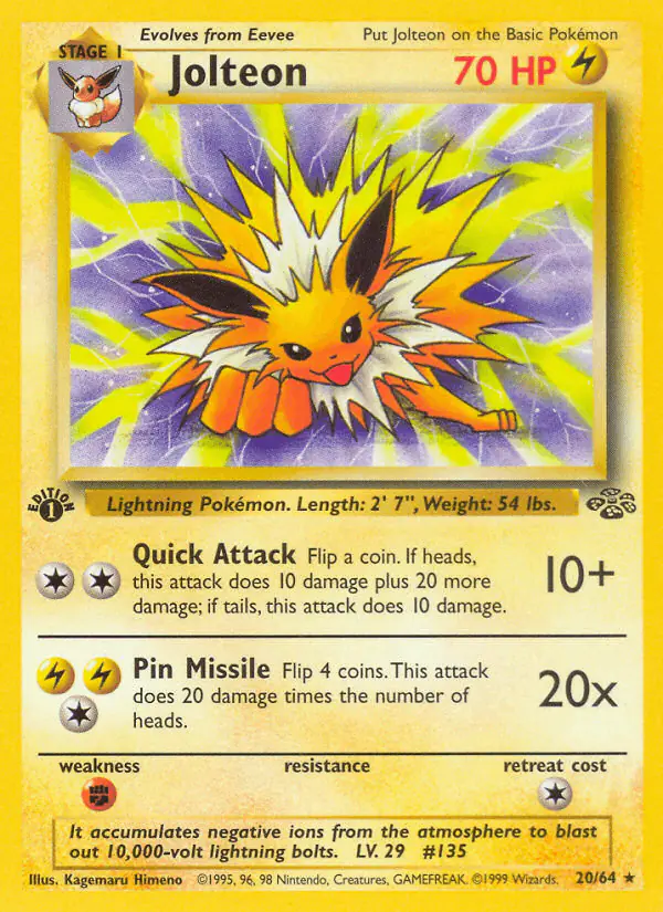 Carta Jolteon 20/64 de Jungle