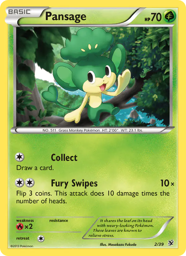 Carta Pansage 2/39 de Kalos Starter Set