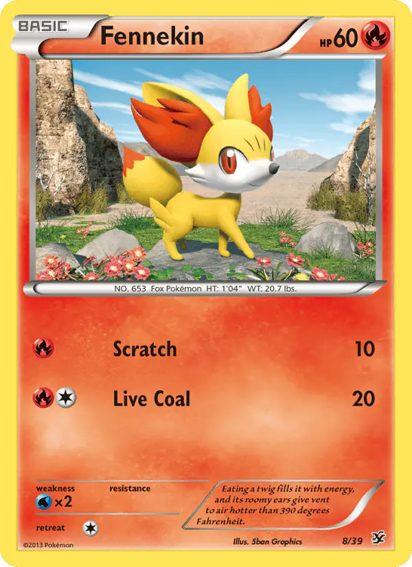 Carta Fennekin 8/39 de Kalos Starter Set
