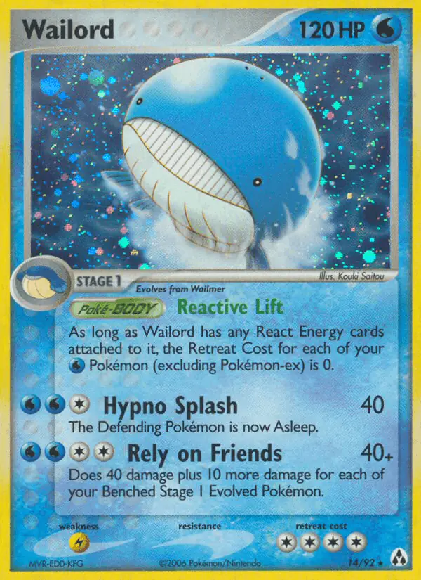 Carta Wailord 14/92 de Legend Maker