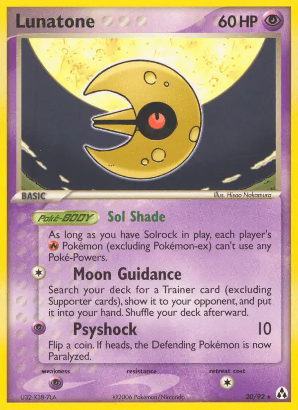 Carta Lunatone 20/92 de Legend Maker