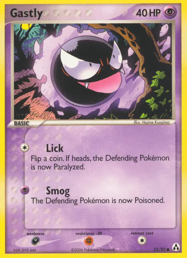 Carta Gastly 52/92 de Legend Maker