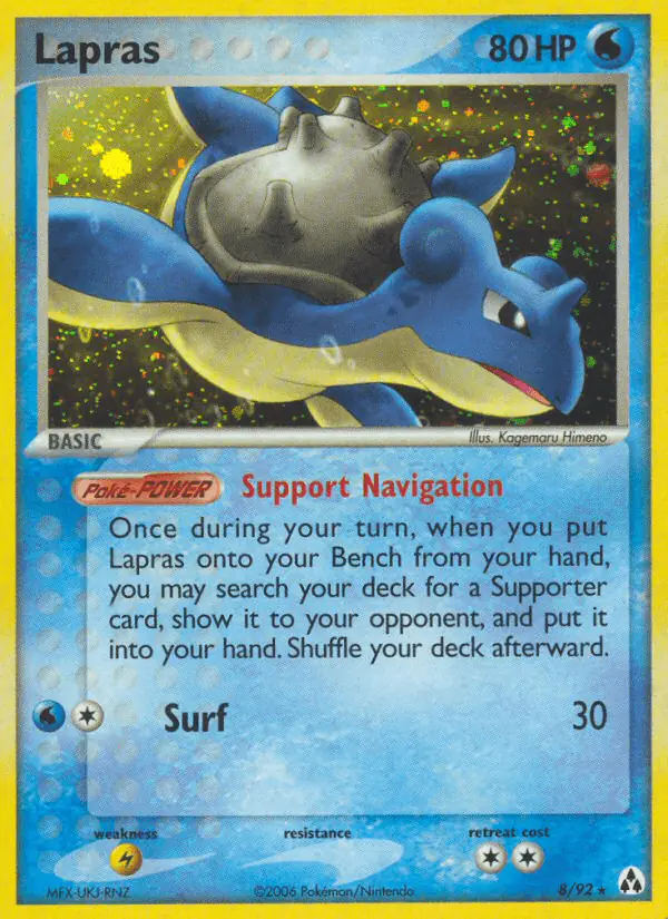 Carta Lapras 8/92 de Legend Maker