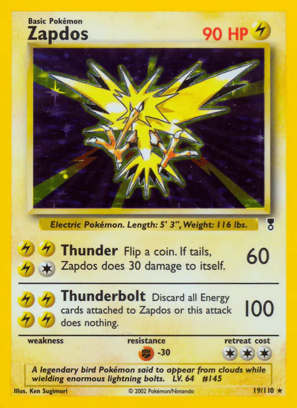 Carta Zapdos 19/110 de Legendary Collection