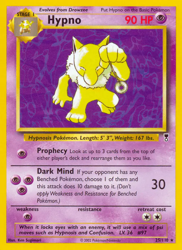 Carta Hypno 25/110 de Legendary Collection