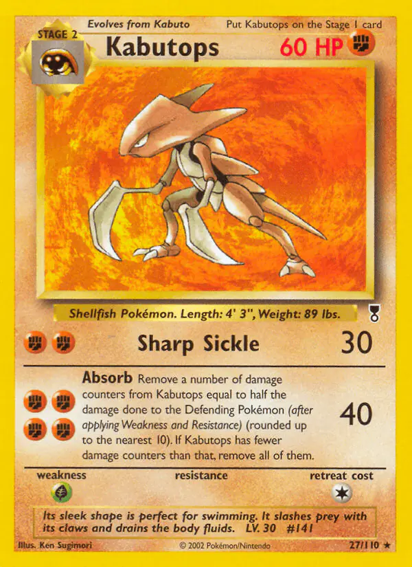 Carta Kabutops 27/110 de Legendary Collection