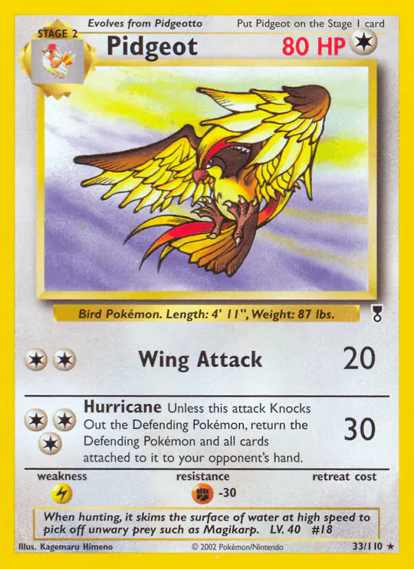 Carta Pidgeot 33/110 de Legendary Collection