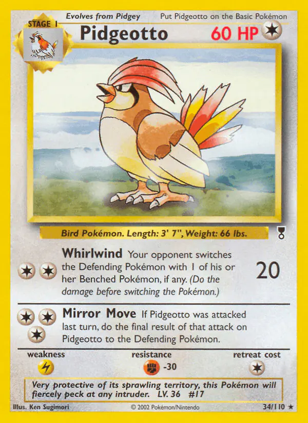 Carta Pidgeotto 34/110 de Legendary Collection