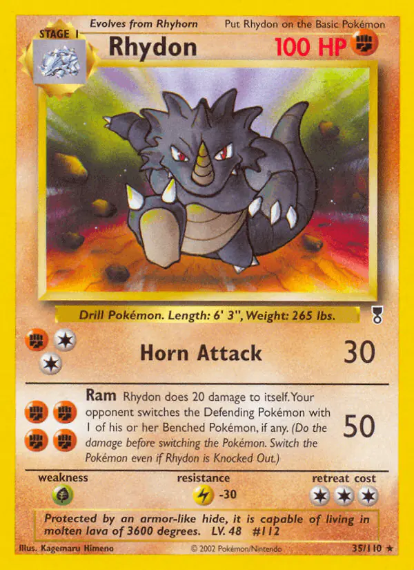 Carta Rhydon 35/110 de Legendary Collection