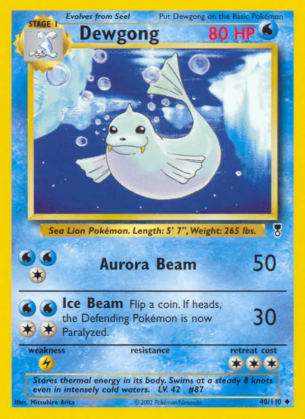 Carta Dewgong 40/110 de Legendary Collection