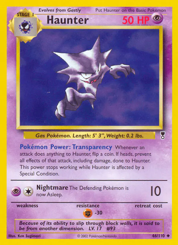 Carta Haunter 46/110 de Legendary Collection