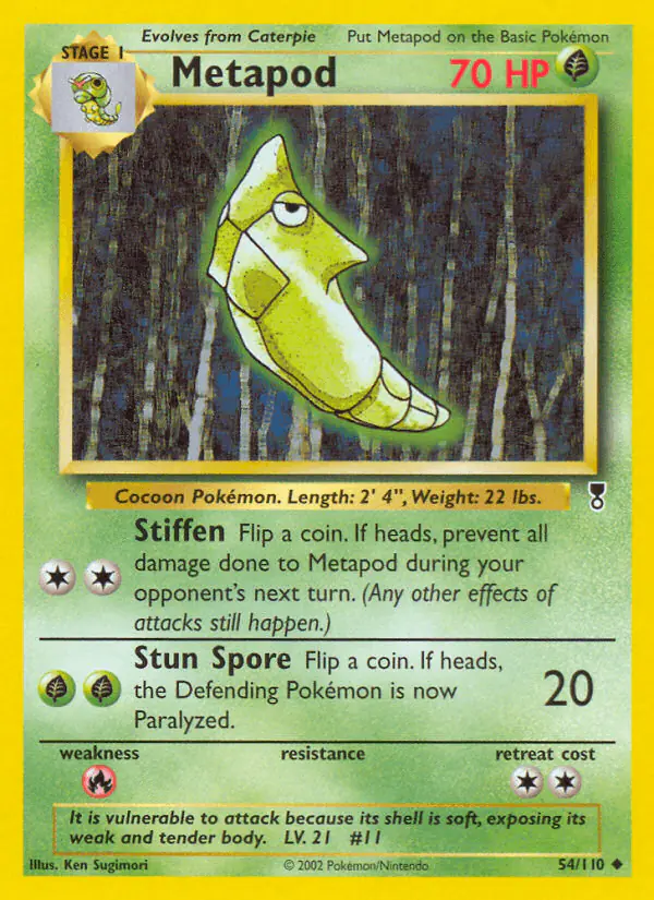 Carta Metapod 54/110 de Legendary Collection