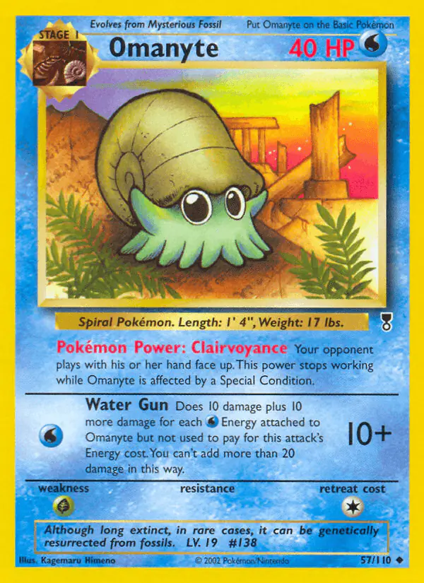 Carta Omanyte 57/110 de Legendary Collection