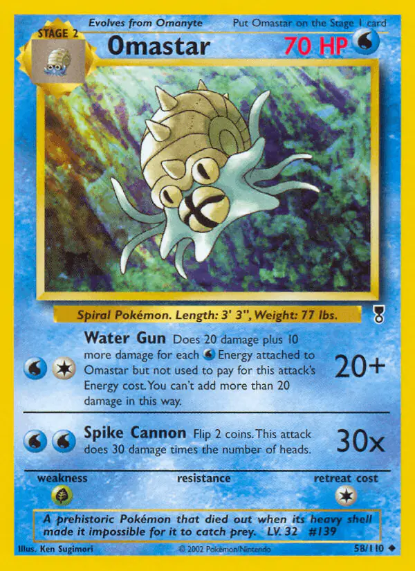 Carta Omastar 58/110 de Legendary Collection
