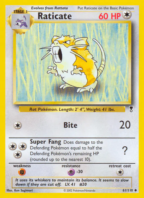 Carta Raticate 61/110 de Legendary Collection