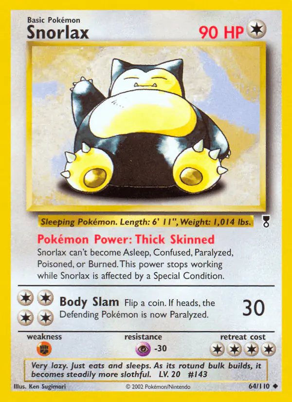 Carta Snorlax 64/110 de Legendary Collection