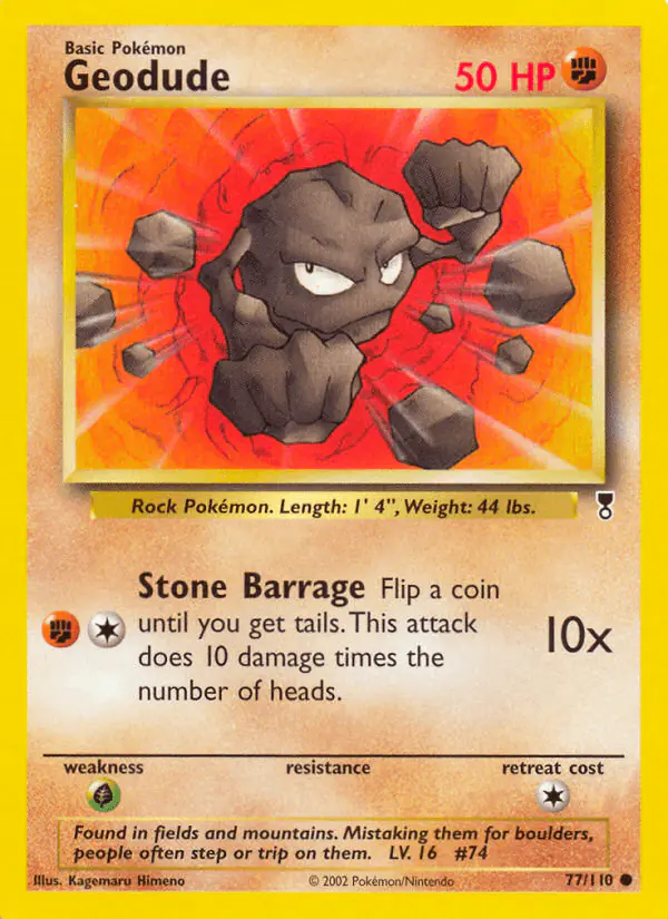 Carta Geodude 77/110 de Legendary Collection