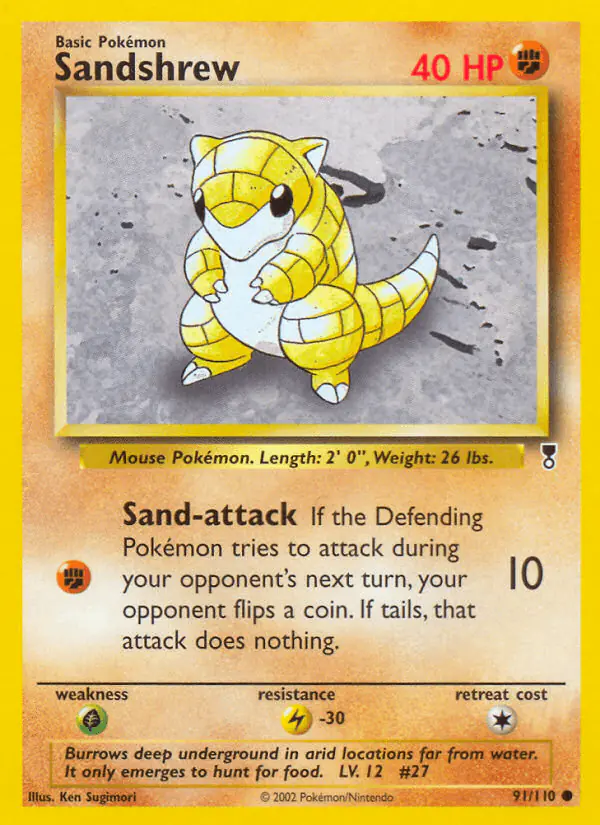 Carta Sandshrew 91/110 de Legendary Collection