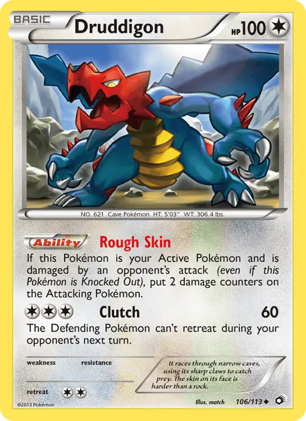 Carta Druddigon 106/113 de Legendary Treasures
