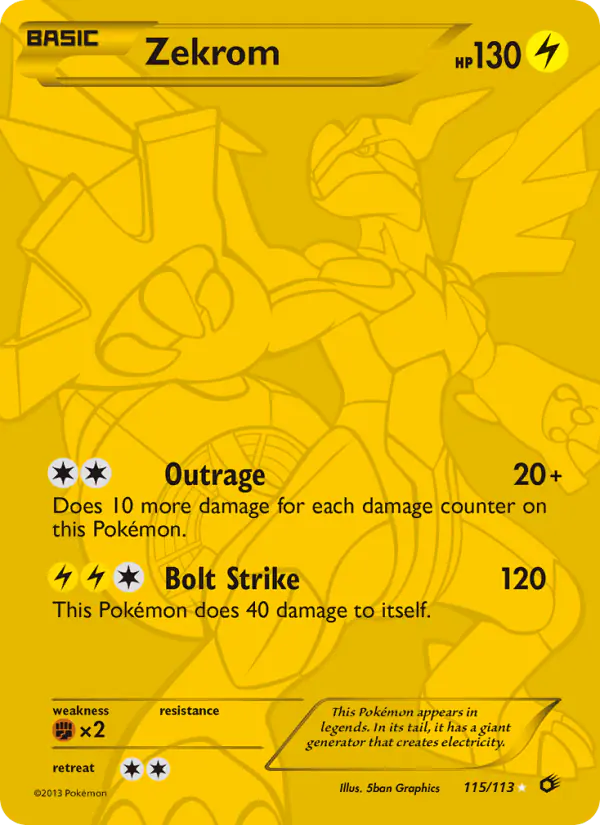 Carta Zekrom 115/113 de Legendary Treasures