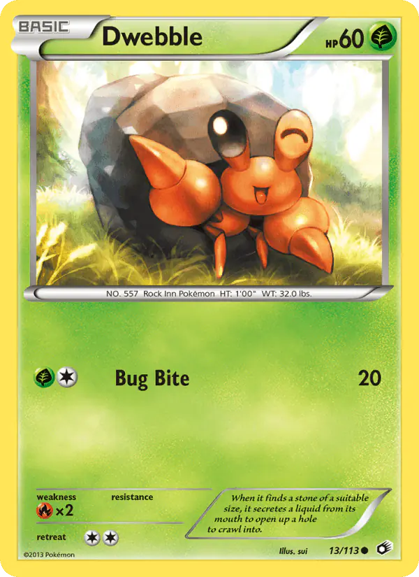 Carta Dwebble 13/113 de Legendary Treasures