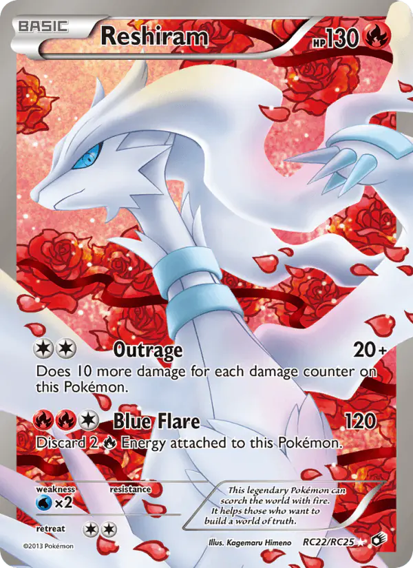 Carta Reshiram RC22 de Legendary Treasures