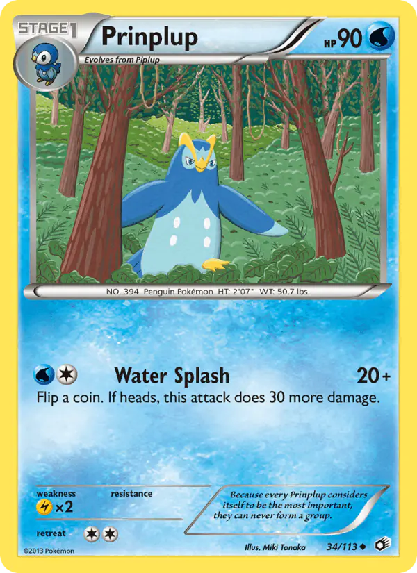 Carta Prinplup 34/113 de Legendary Treasures