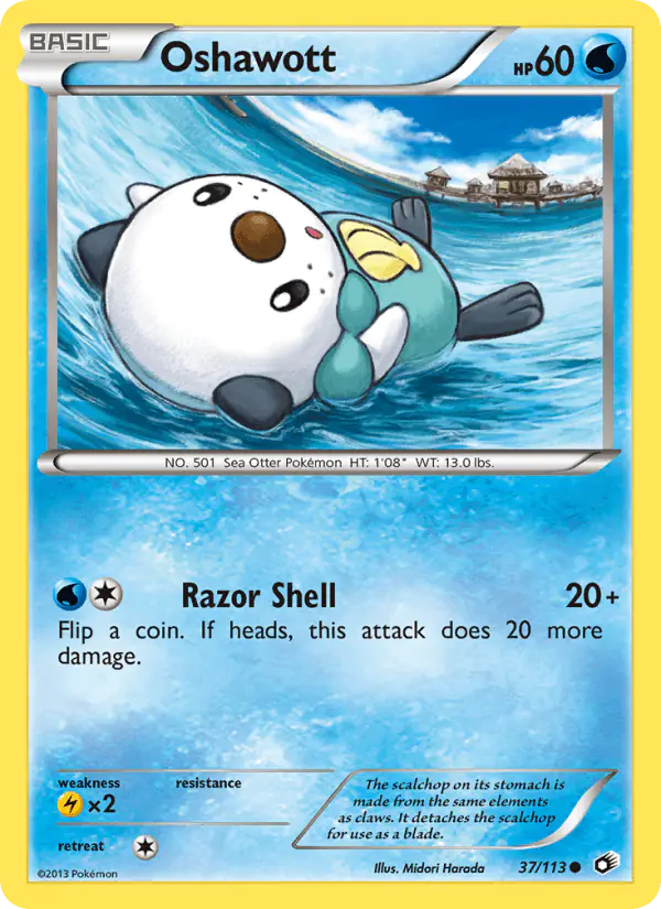 Carta Oshawott 37/113 de Legendary Treasures