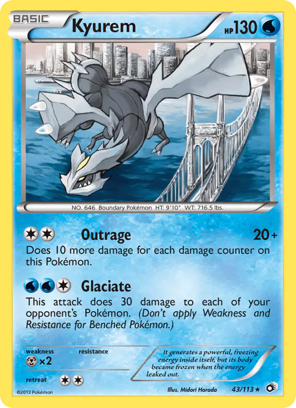 Carta Kyurem 43/113 de Legendary Treasures