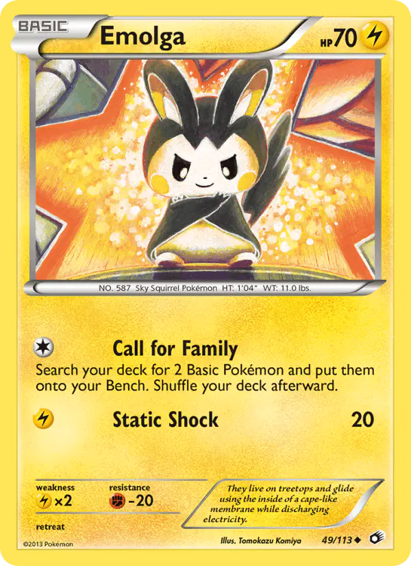Carta Emolga 49/113 de Legendary Treasures