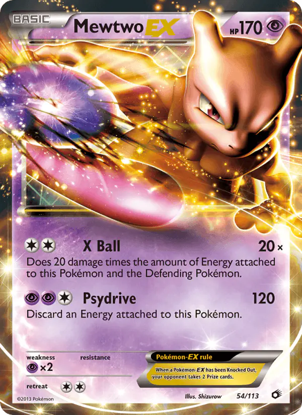 Carta Mewtwo-EX 54/113 de Legendary Treasures