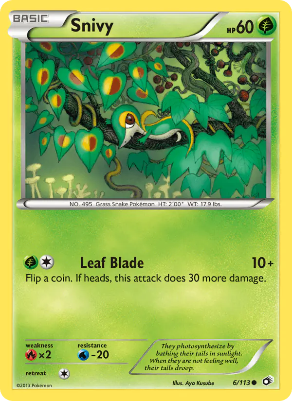 Carta Snivy 6/113 de Legendary Treasures