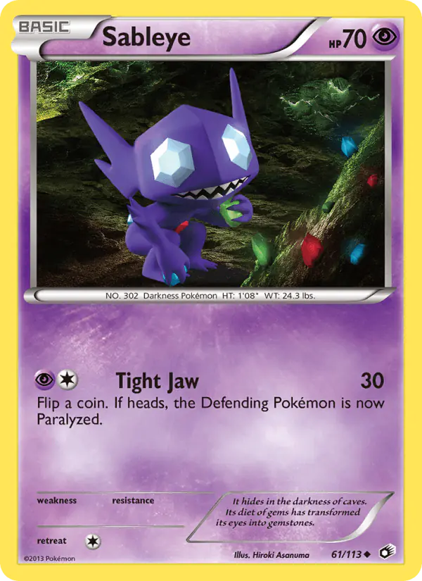 Carta Sableye 61/113 de Legendary Treasures