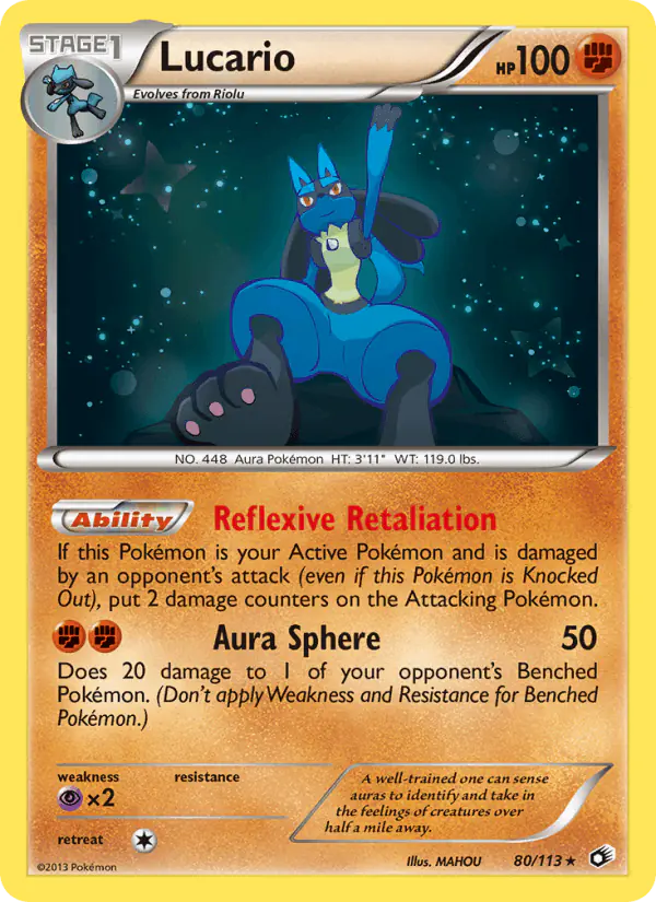 Carta Lucario 80/113 de Legendary Treasures