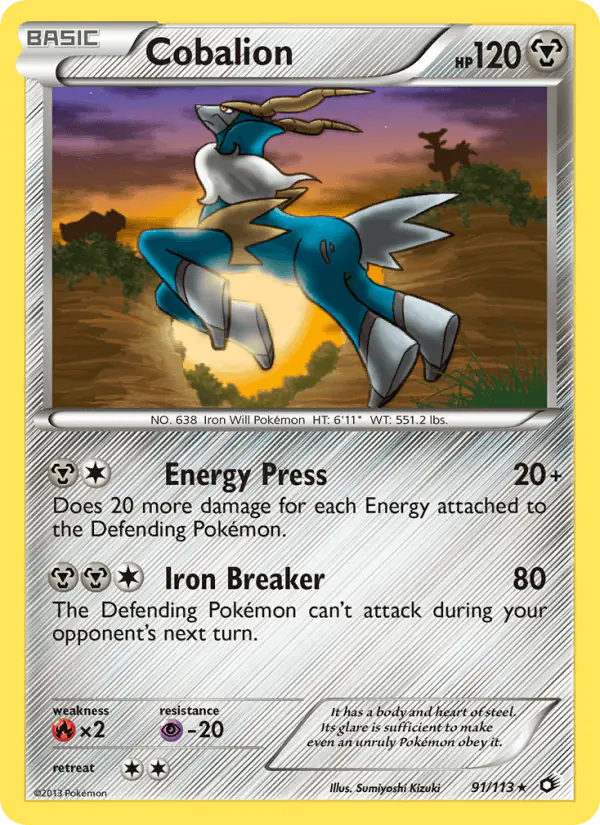 Carta Cobalion 91/113 de Legendary Treasures