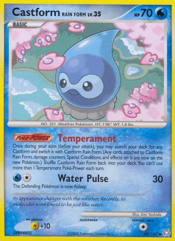 Carta Castform Rain Form 49/146 de Legends Awakened