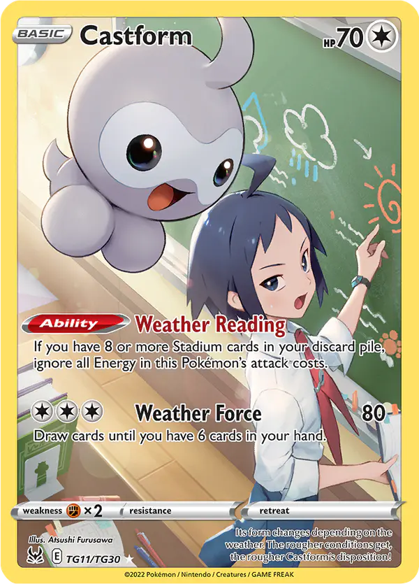 Carta Castform TG11 de Lost Origin Trainer Gallery
