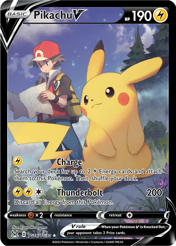 Carta Pikachu V TG16 de Lost Origin Trainer Gallery