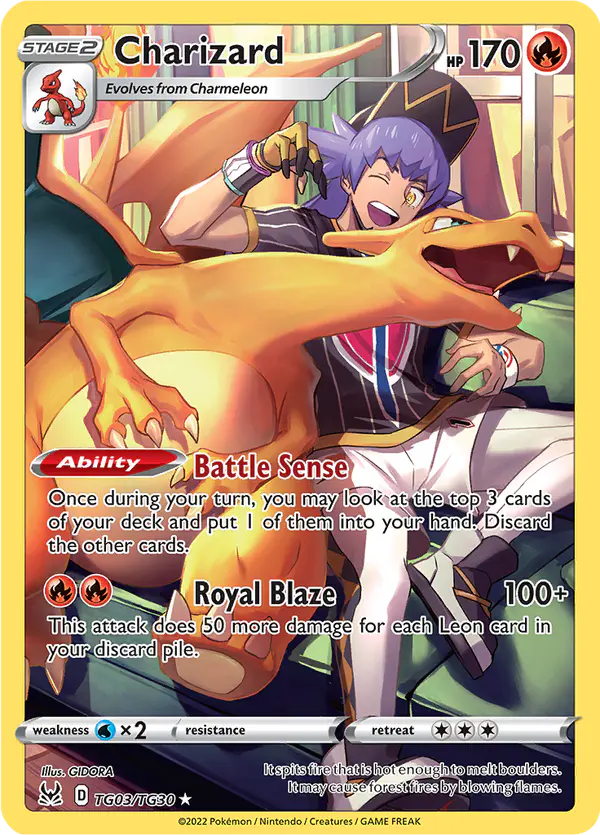 Carta Charizard TG03 de Lost Origin Trainer Gallery