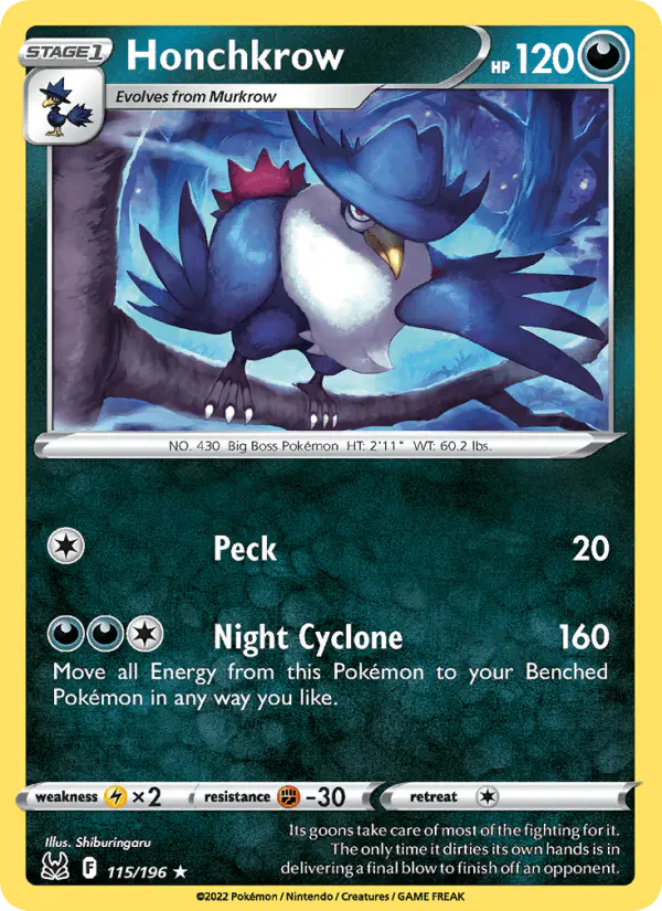 Carta Honchkrow 115/196 de Lost Origin